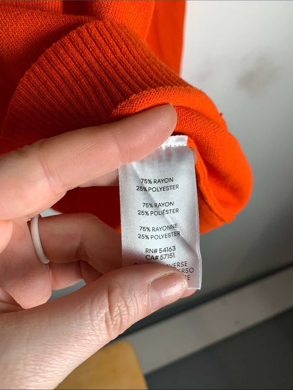 Calvin Klein Bright Orange V-Neck Sweater - Picture 4 of 5